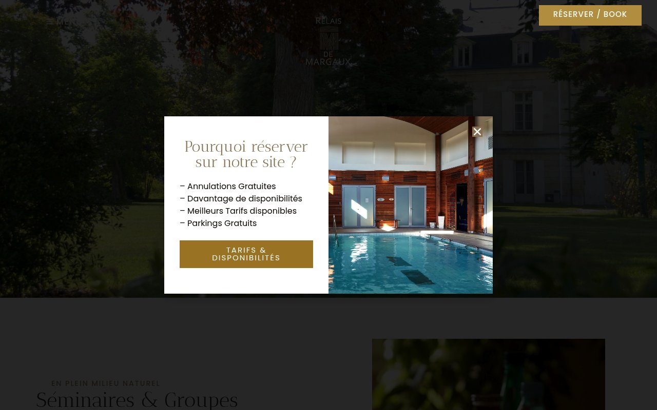 Apercu du site Relais de Margaux – Hôtel & Spa
