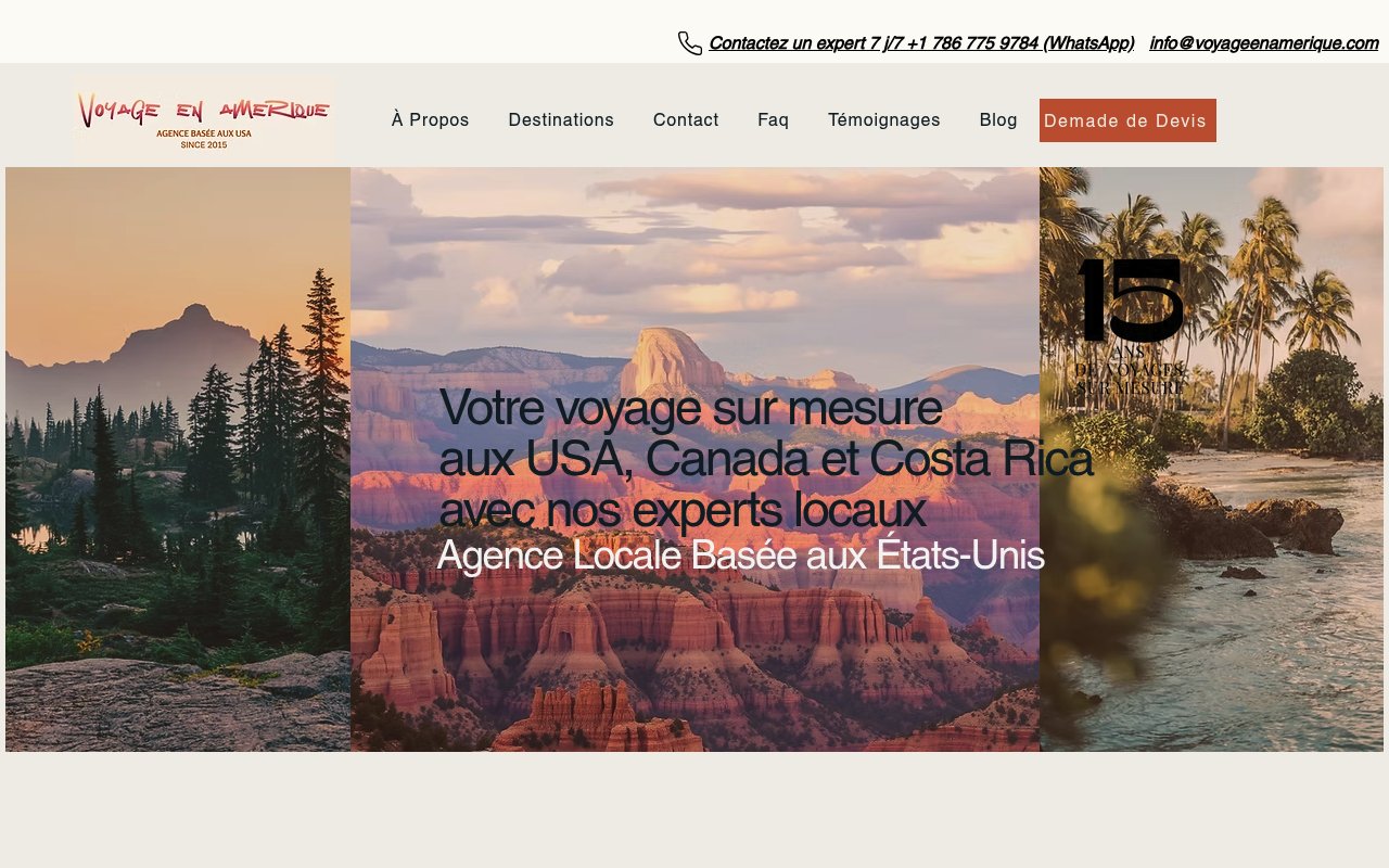 Apercu du site Voyage en Am&eacute;rique
