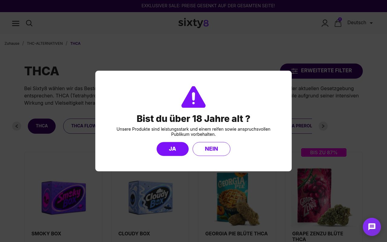 Apercu du site Sixty8 THCA