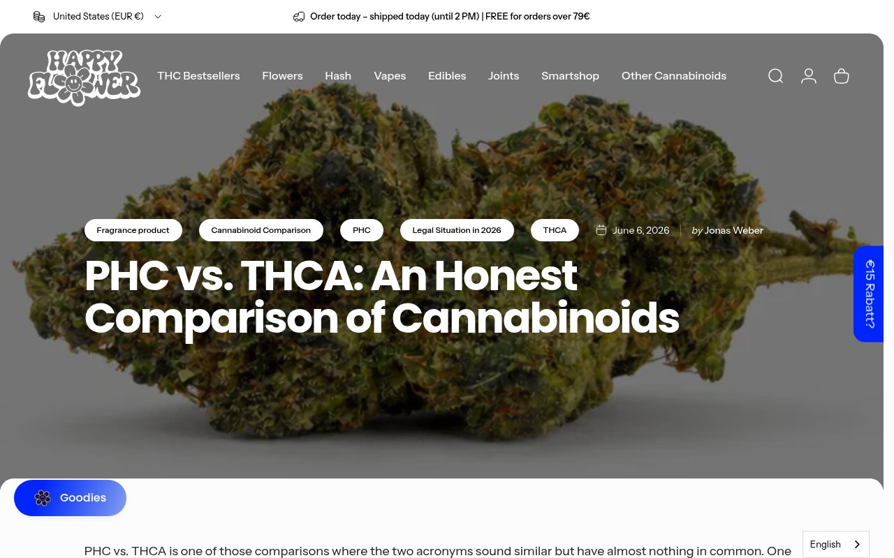 Apercu du site Happy Flower THCA