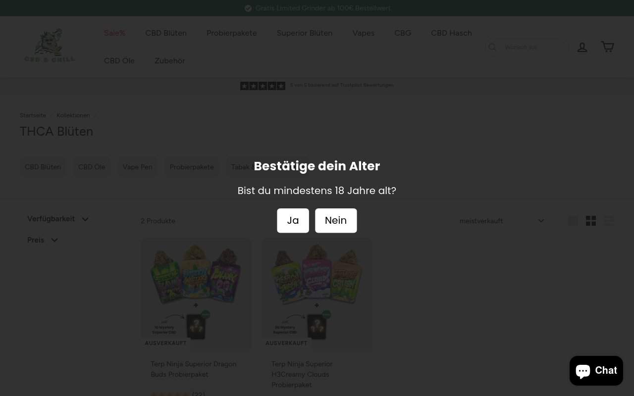 Apercu du site CBD & Chill / CBD Kiosk Hamburg THCA
