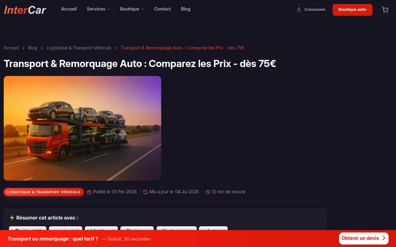 Apercu du site Inter Car