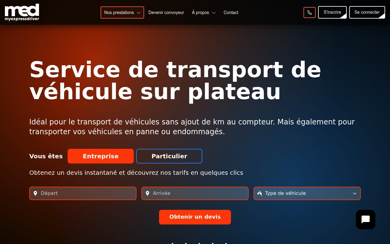 Apercu du site My Express Driver