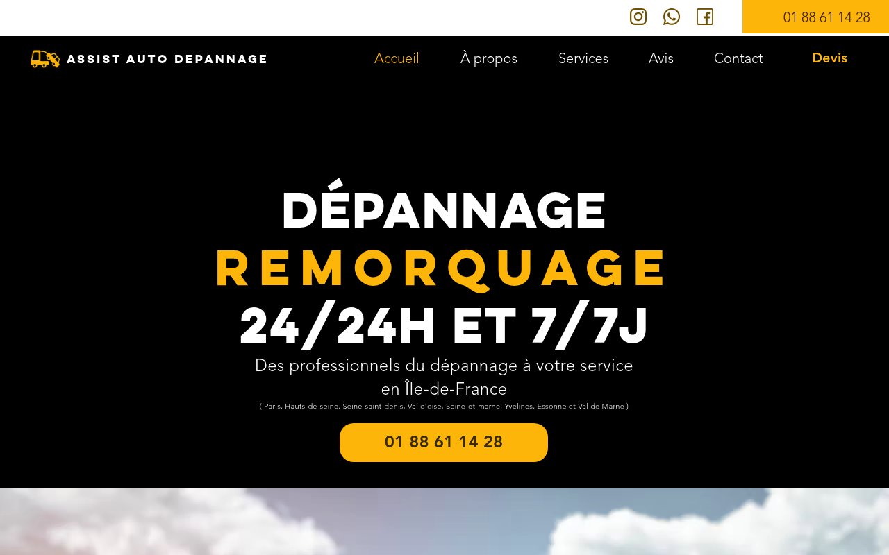 Apercu du site Assistance Auto D&eacute;pannage