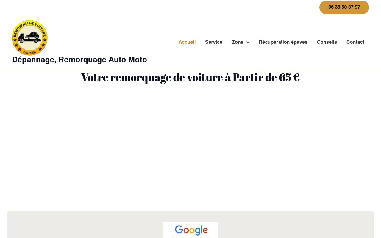 Apercu du site SOS Remorquage