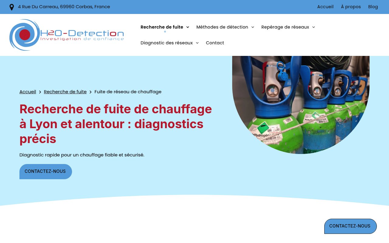 Apercu du site H2O D&eacute;tection