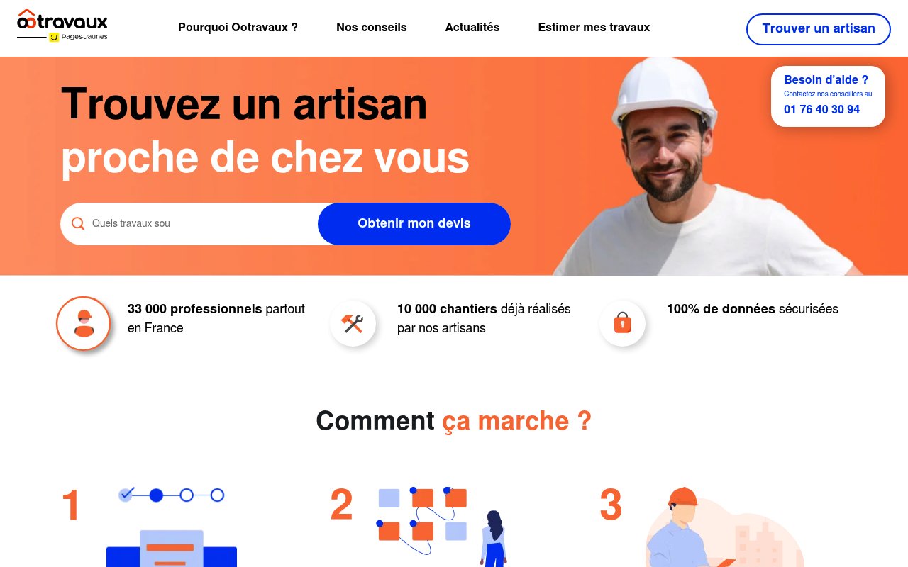 Apercu du site Ootravaux