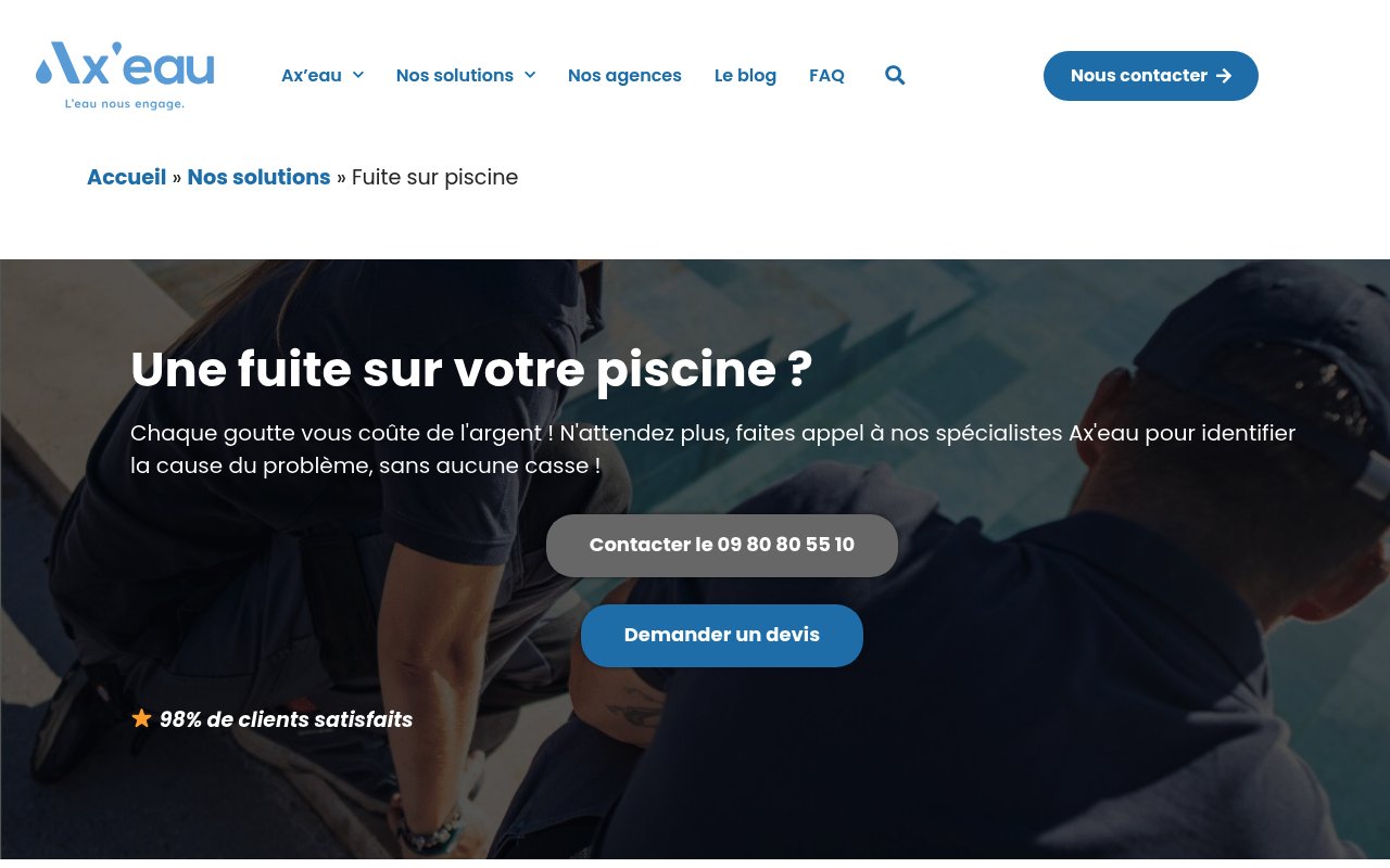 Apercu du site Ax'eau