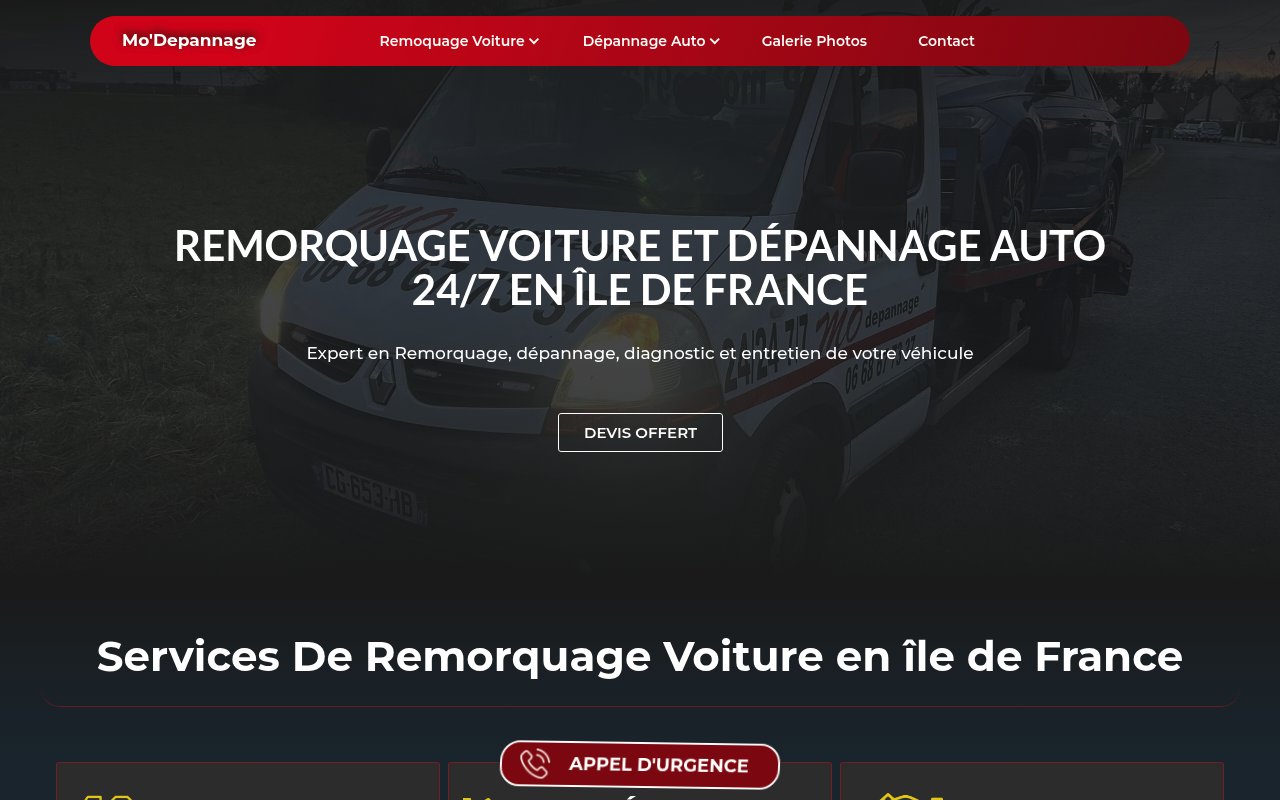 Apercu du site Mo Dépannage