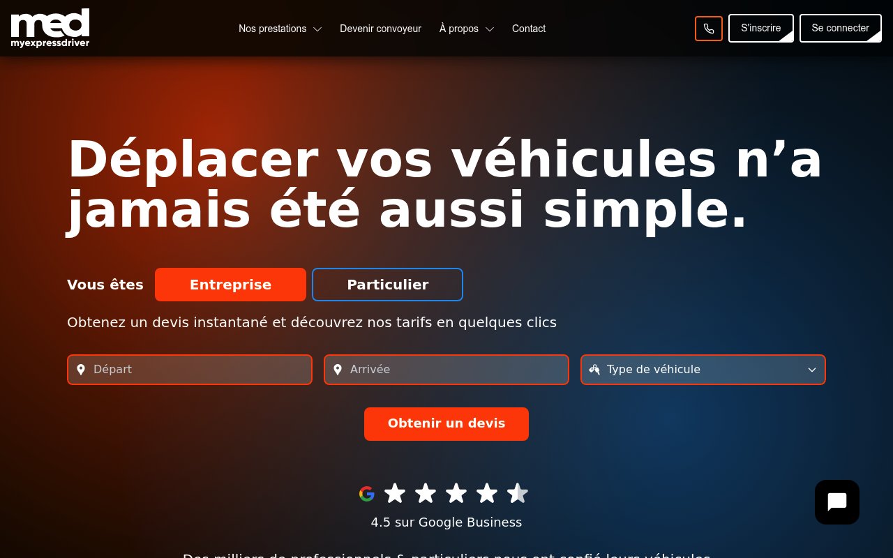 Apercu du site My Express Driver