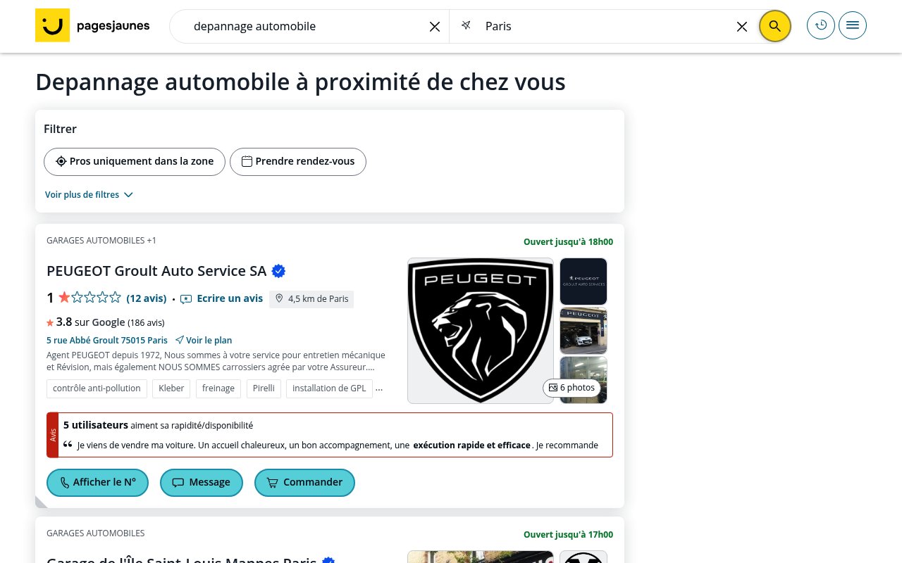 Apercu du site JC Dépann