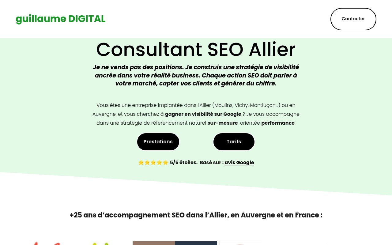 Apercu du site Consultant SEO Allier (03)