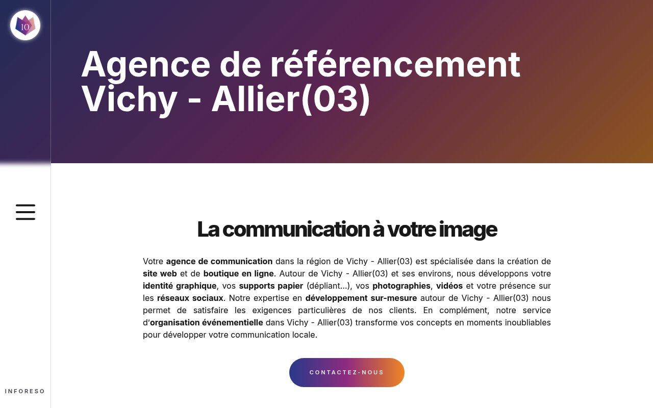 Apercu du site Agence de référencement autour de Vichy