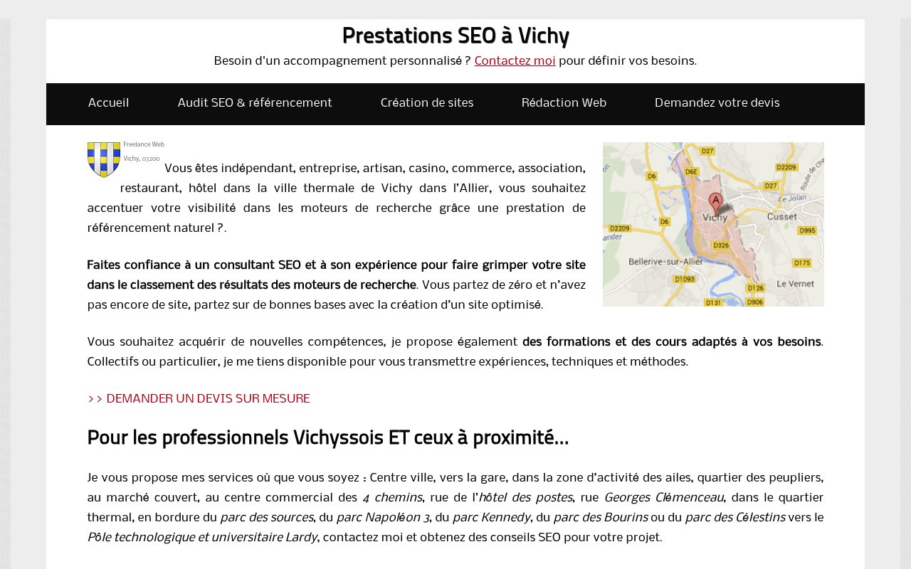 Apercu du site Consultant SEO/Référencement de site internet à Vichy (03...