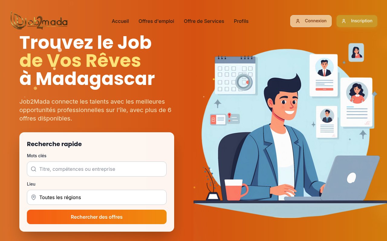 Apercu du site Job2mada