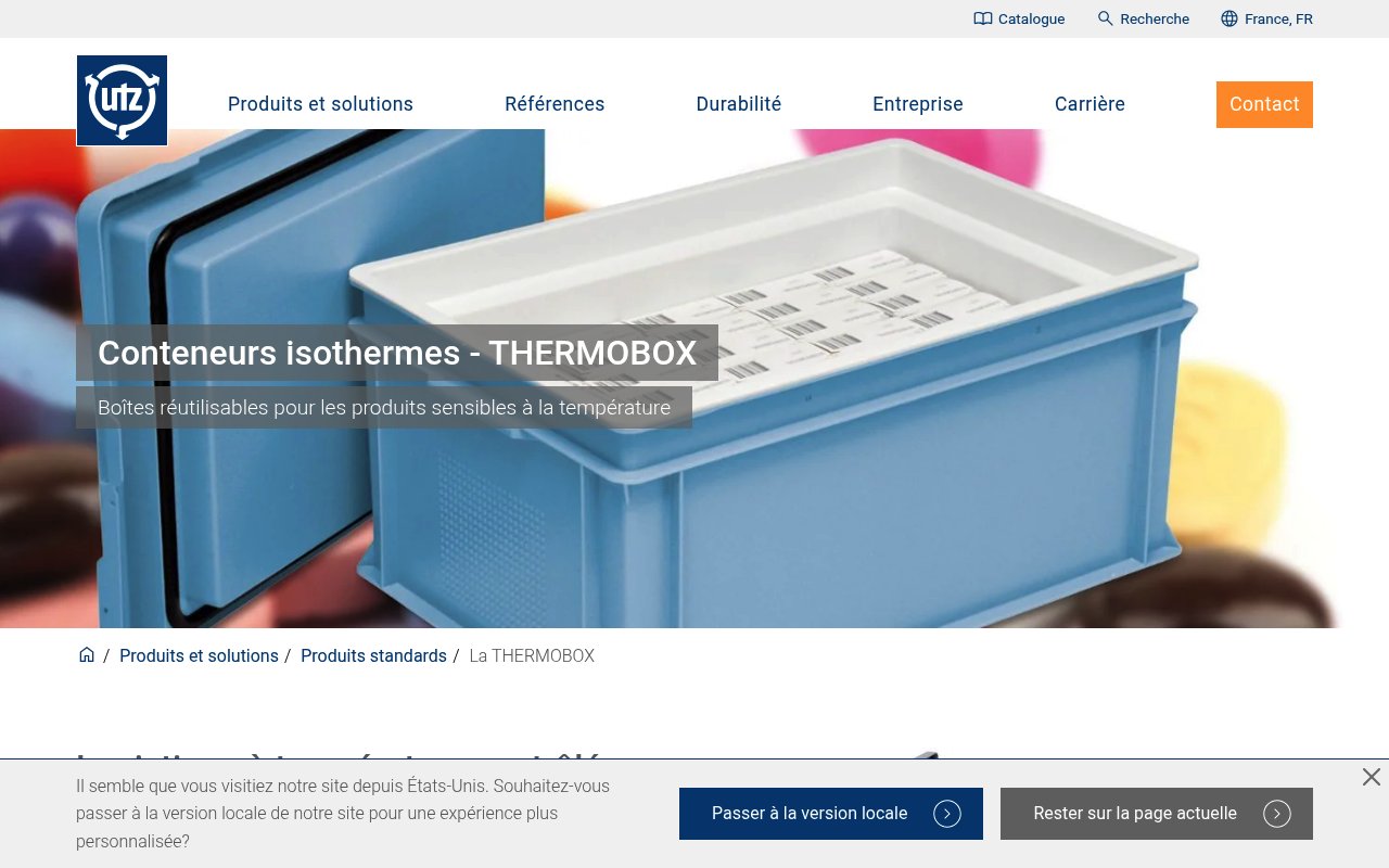 Apercu du site Utz Group (Thermobox)