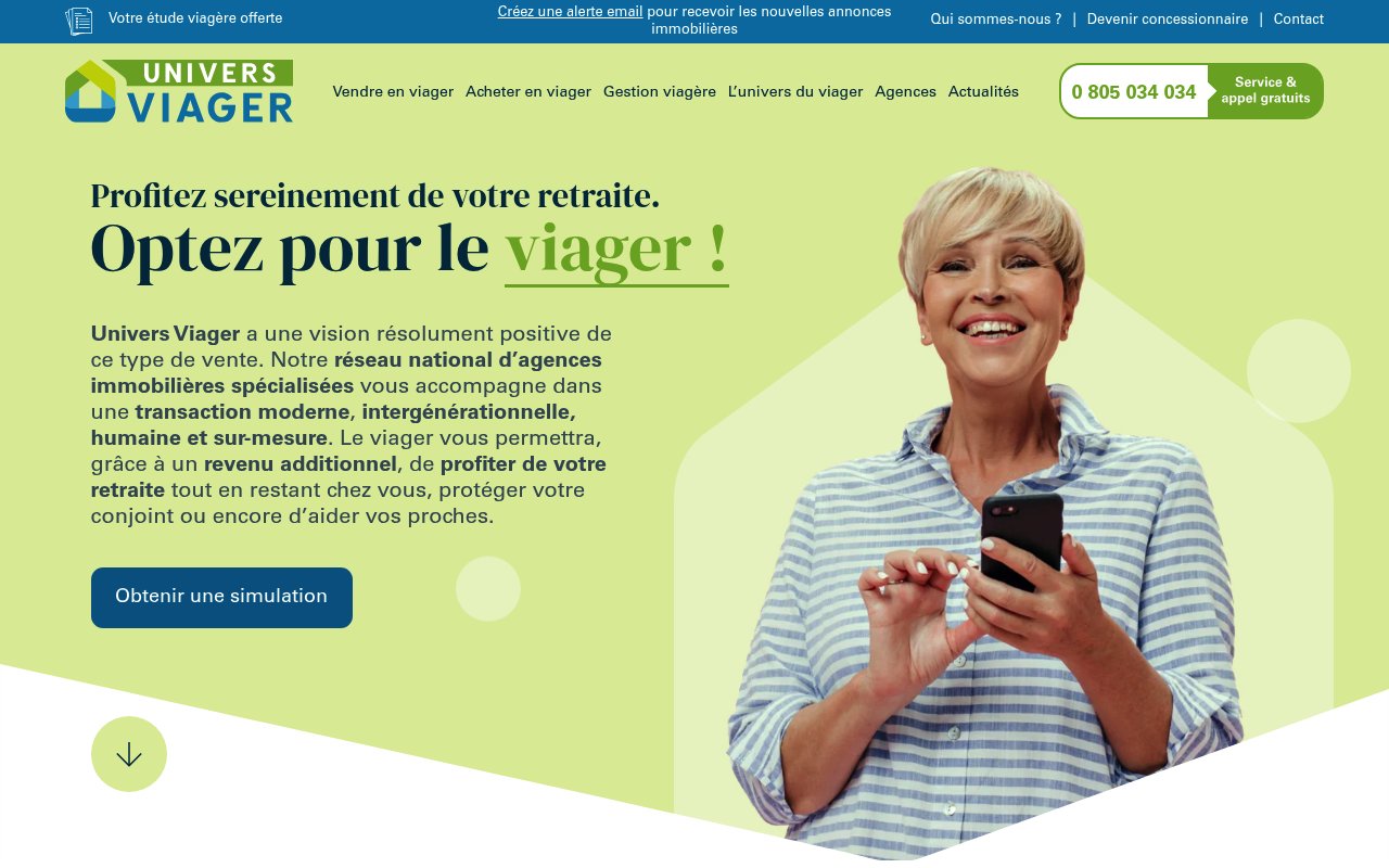Apercu du site Univers Viager