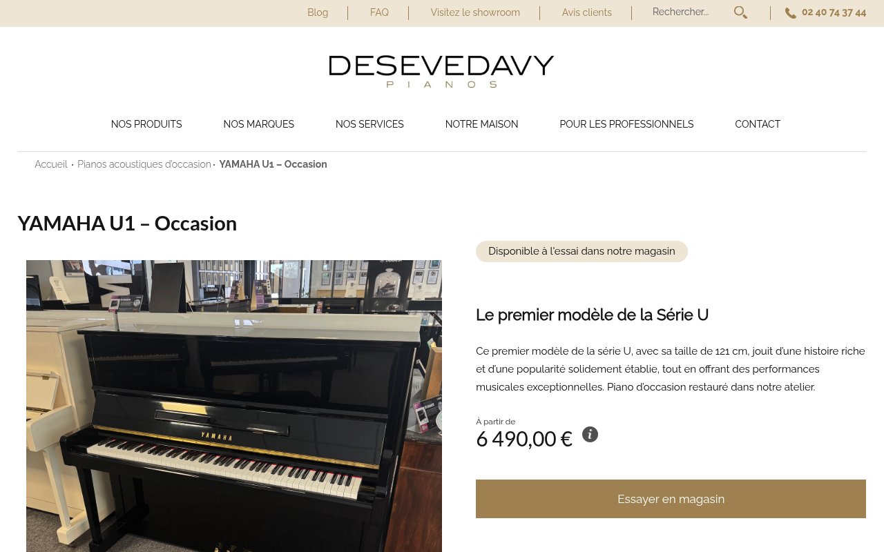 Apercu du site Desevedavy Pianos
