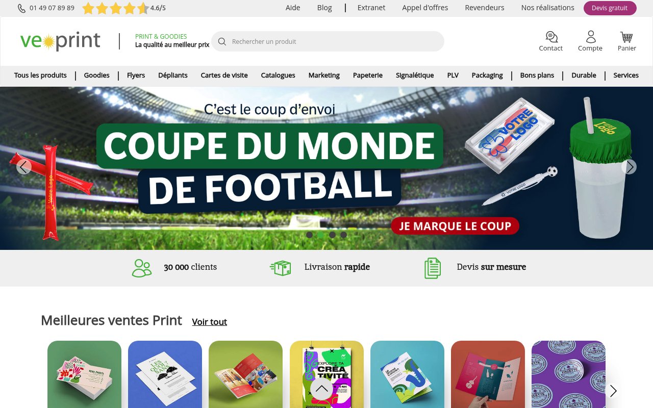 Apercu du site Veoprint