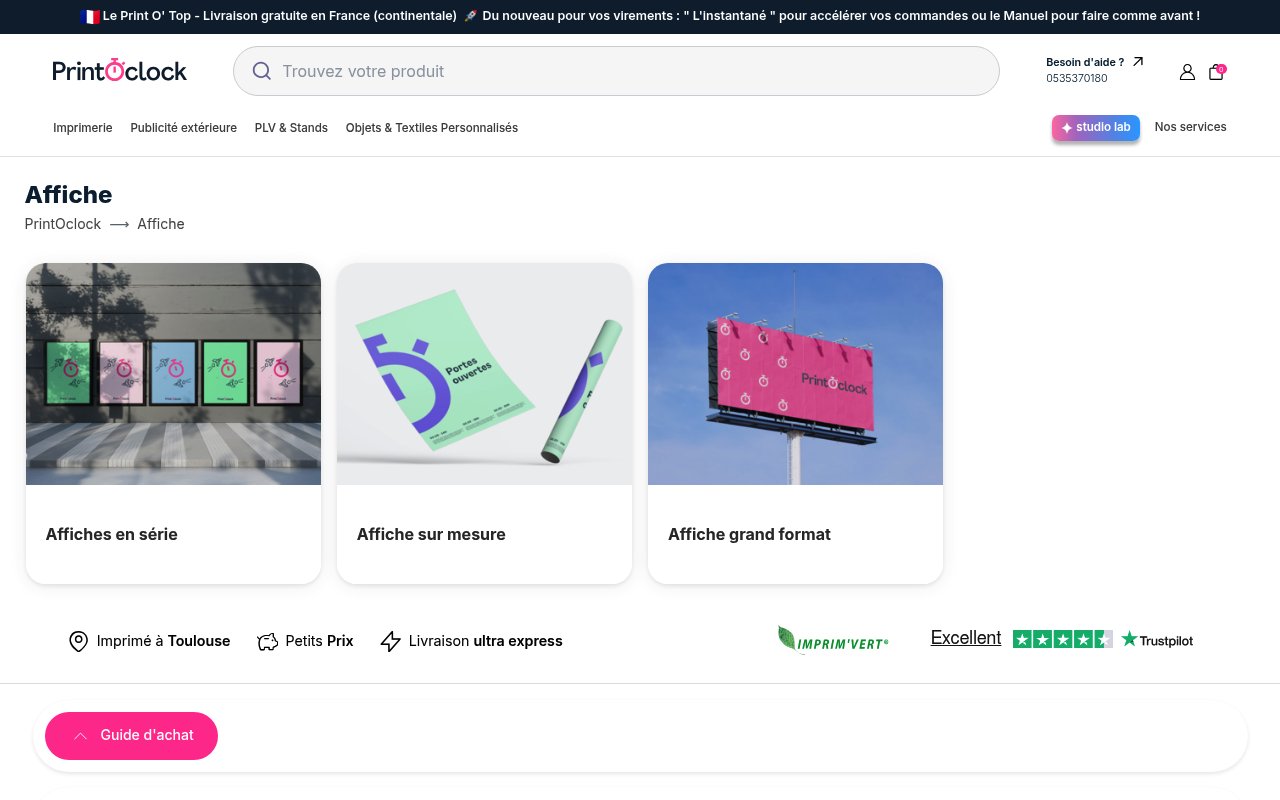 Apercu du site PrintOclock