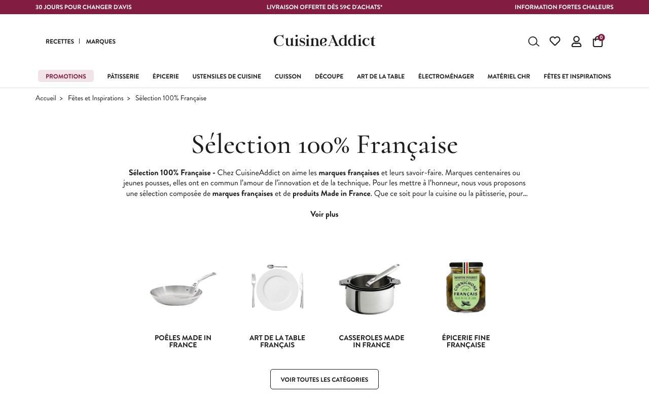Apercu du site Cuisine Addict