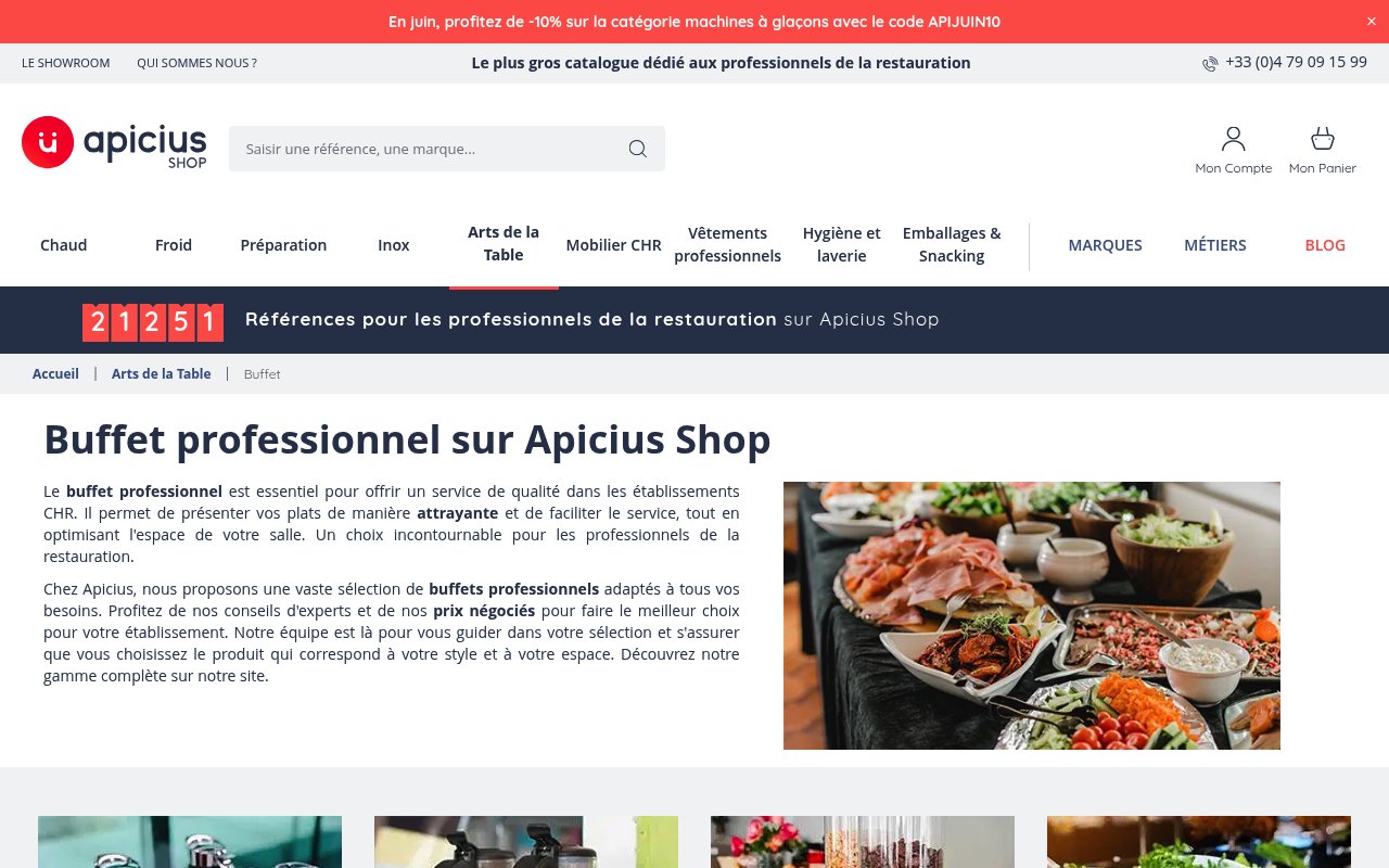 Apercu du site Apicius Shop