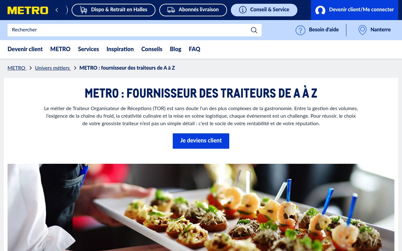 Apercu du site METRO (METRO France)