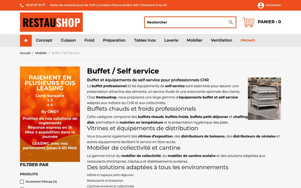 Apercu du site Restaushop