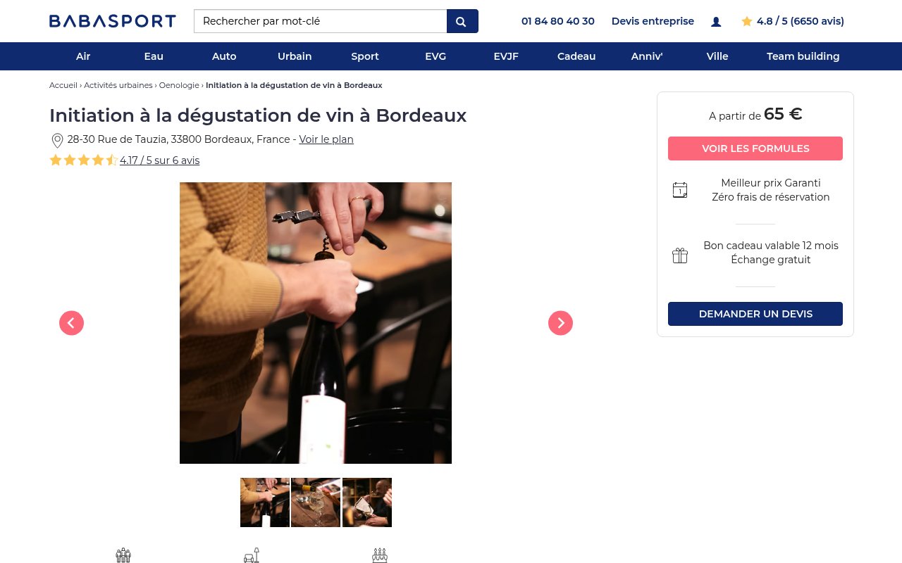 Apercu du site Cours d'œnologie