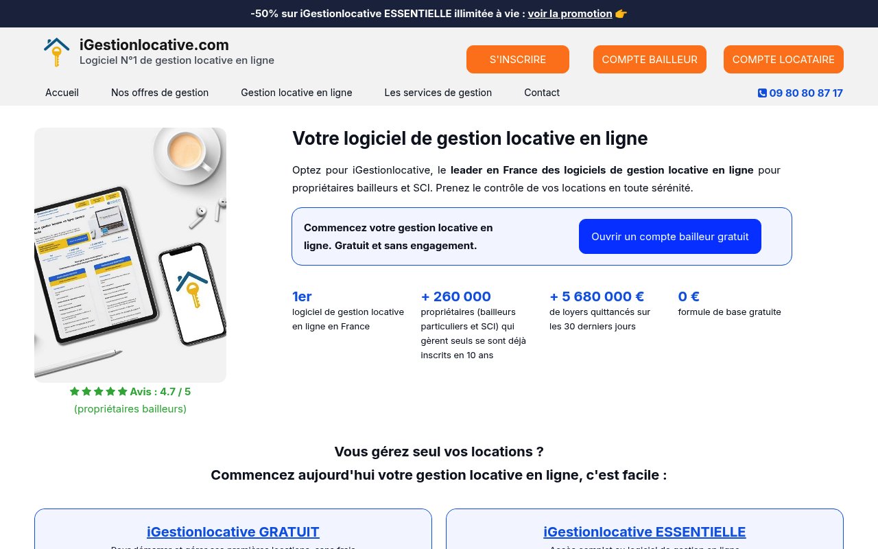 Apercu du site iGestionlocative