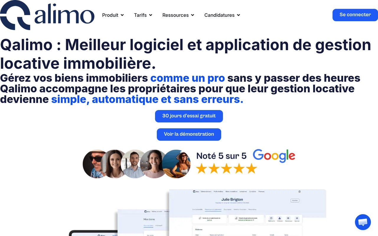 Apercu du site Qalimo