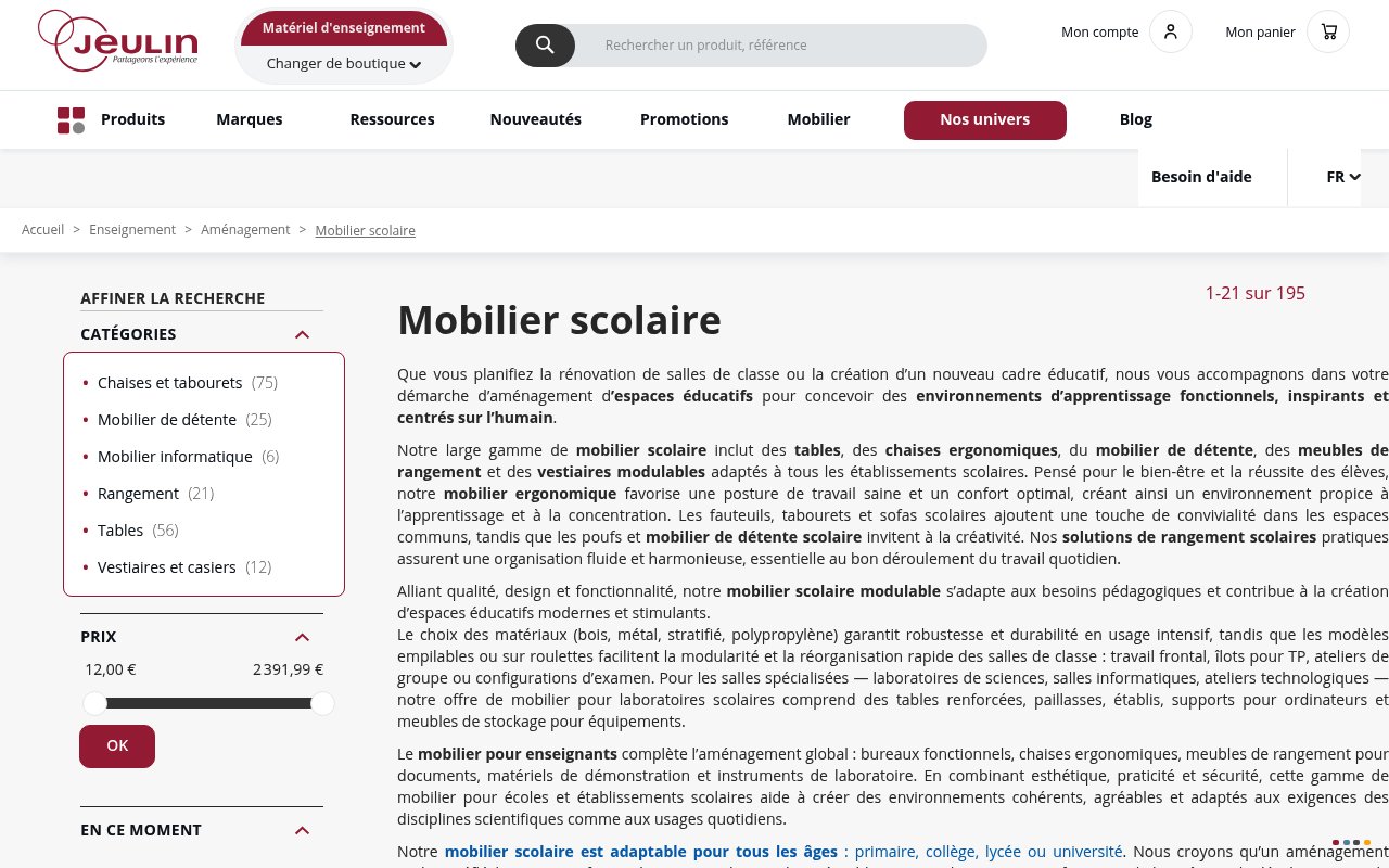 Apercu du site Jeulin