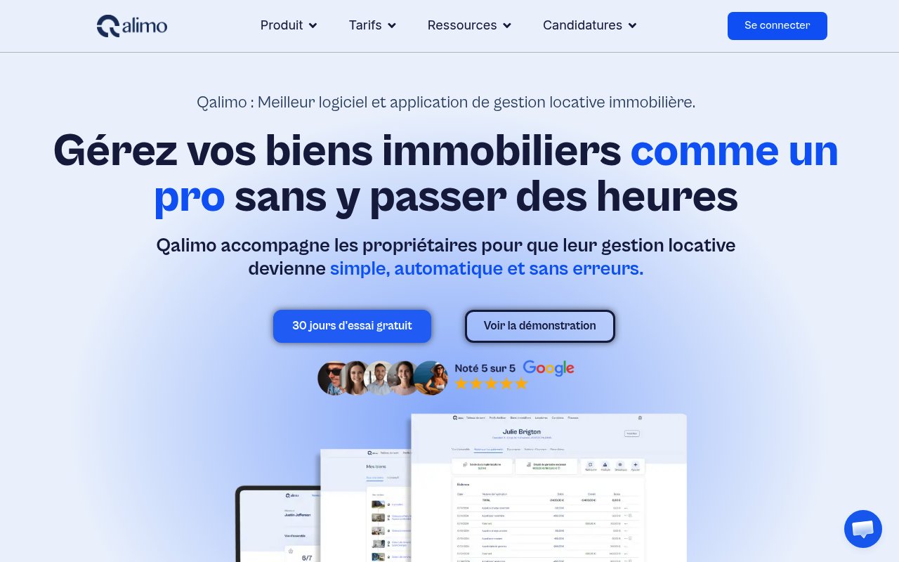 Apercu du site Qalimo