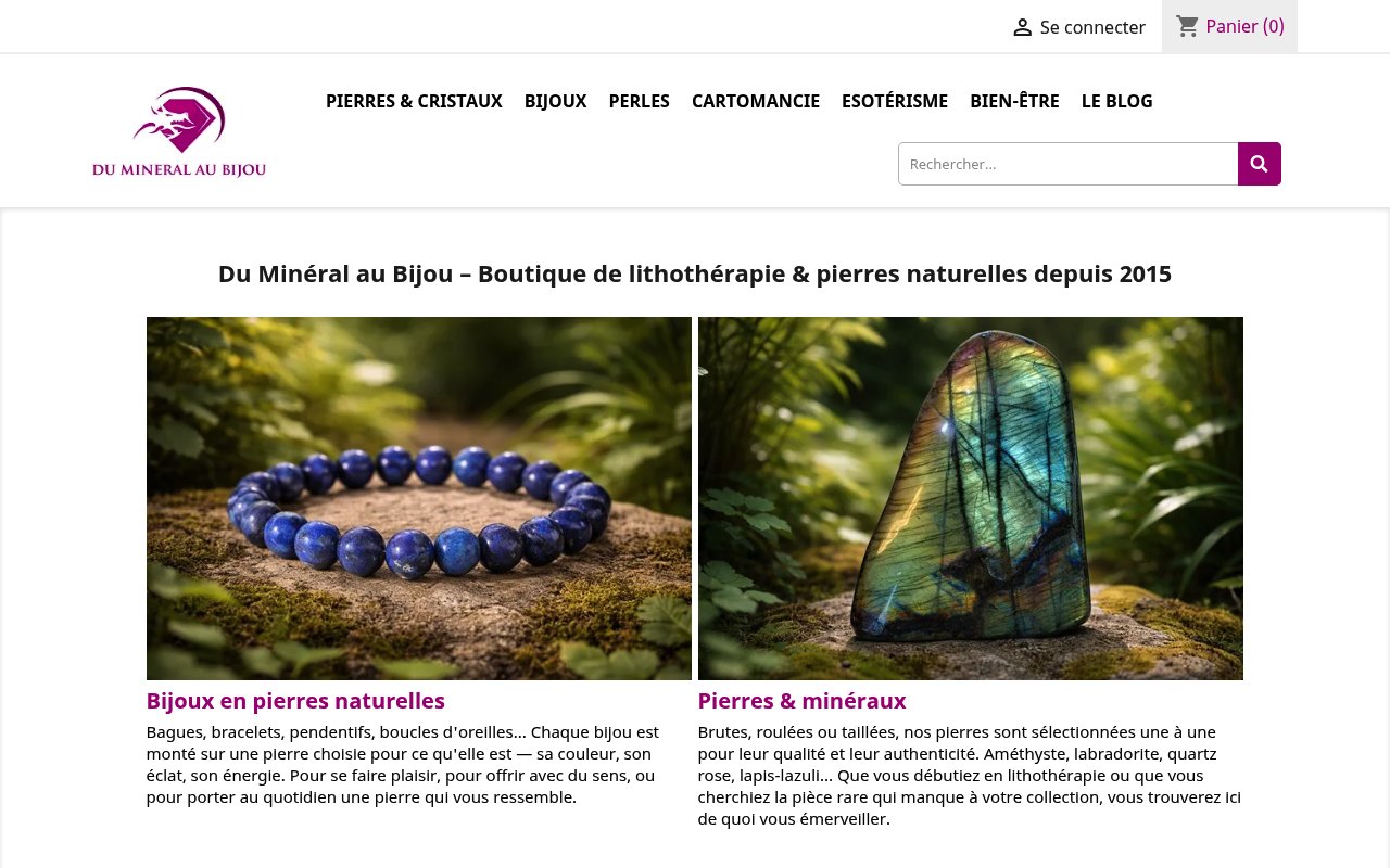 Apercu du site Du Minéral au Bijou