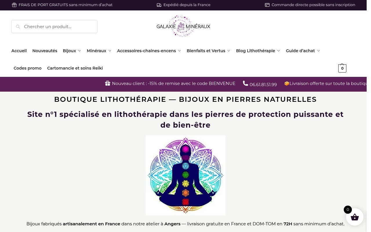 Apercu du site Galaxie Minéraux