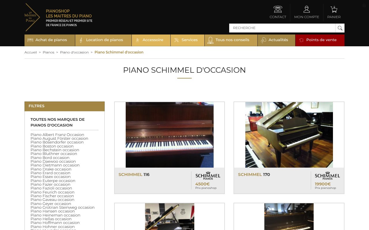 Apercu du site Pianoshop