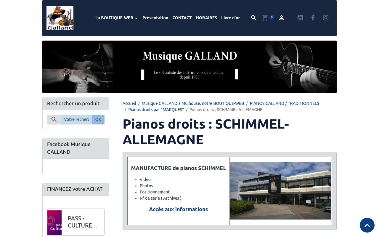 Apercu du site Musique Galland