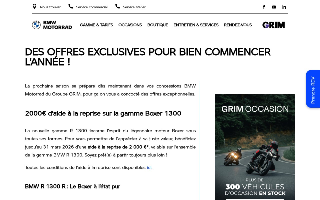 Apercu du site Groupe Grim – BMW Motorrad