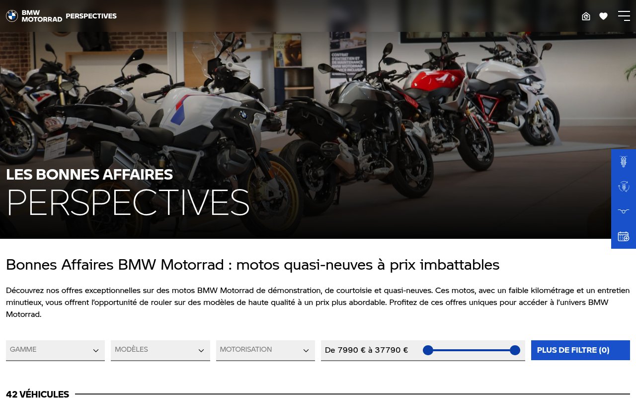Apercu du site BMW Motorrad Perspectives – Good Deals