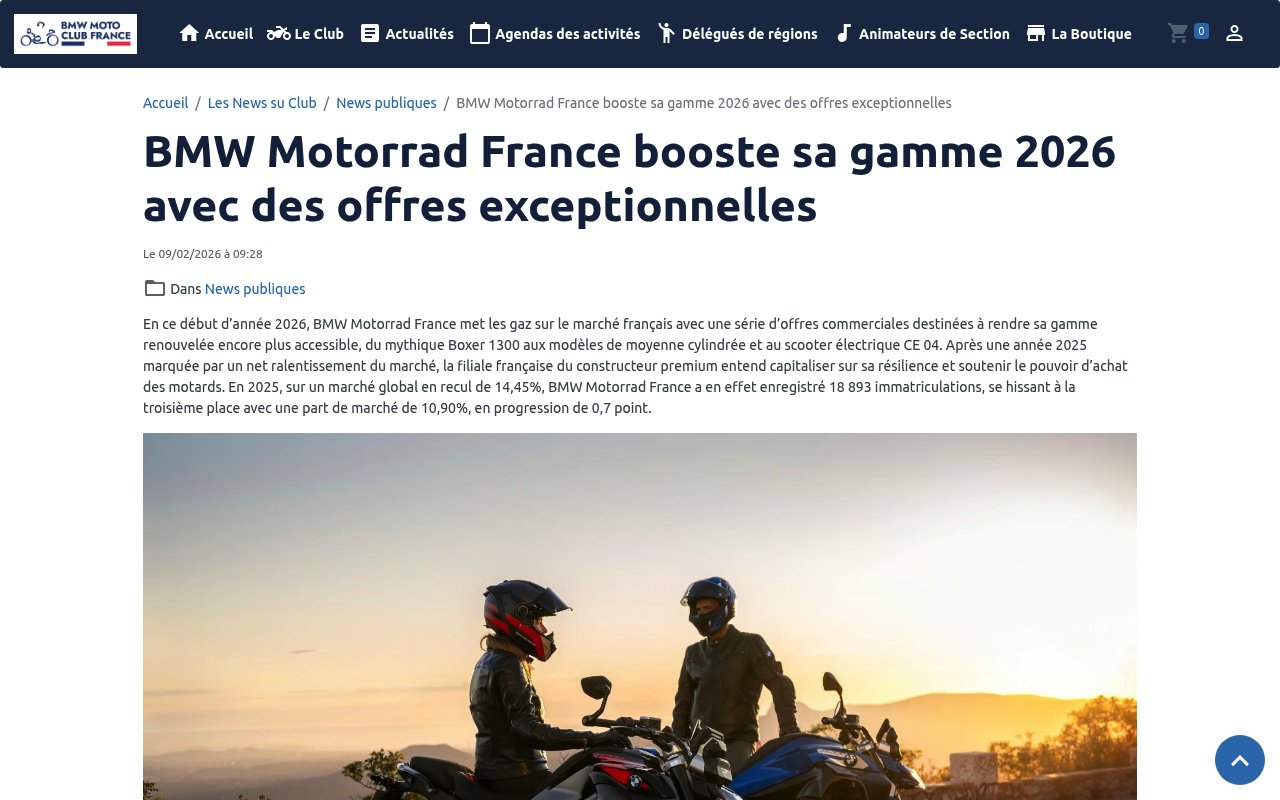 Apercu du site BMW MCF – Blog BMW Motorrad France