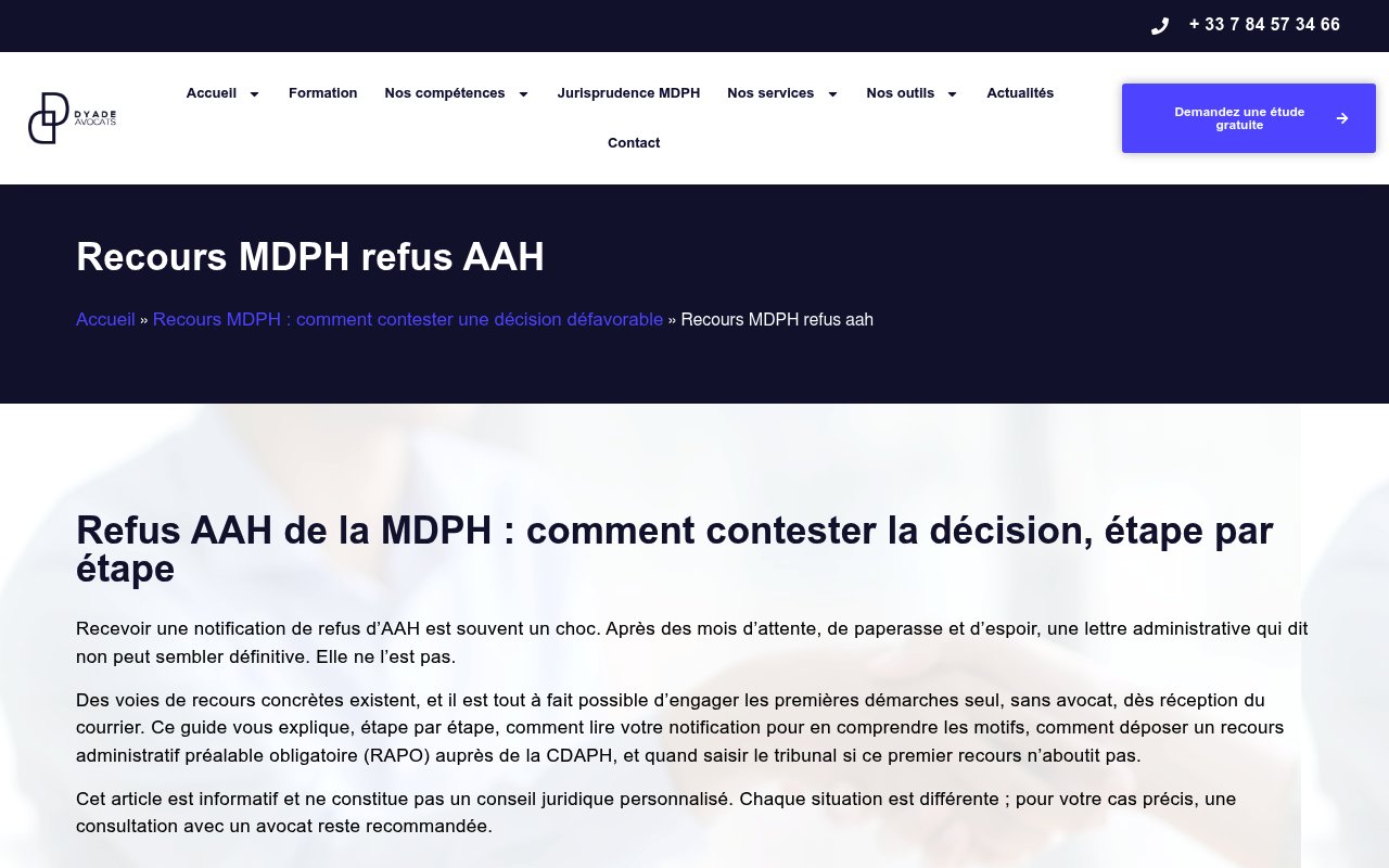 Apercu du site Dyade Avocats