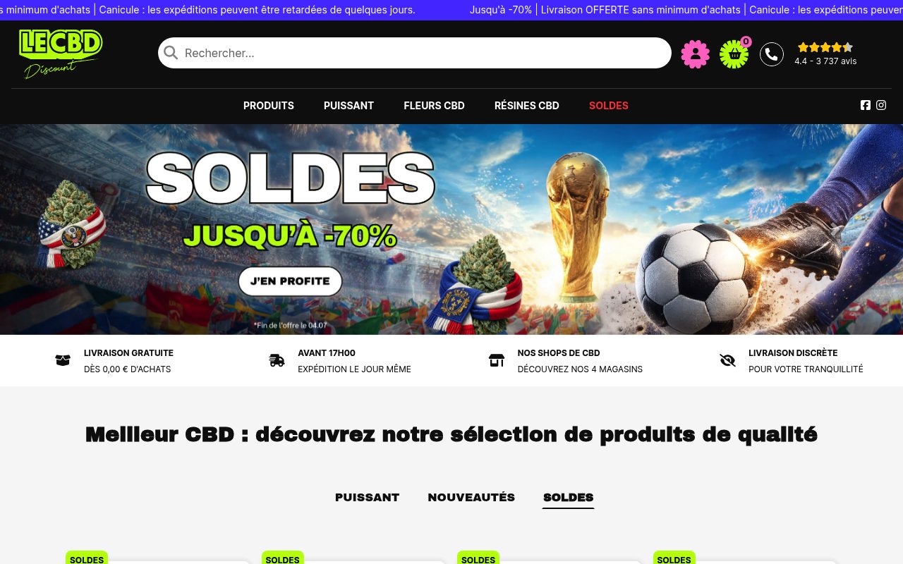 Apercu du site Le CBD Discount