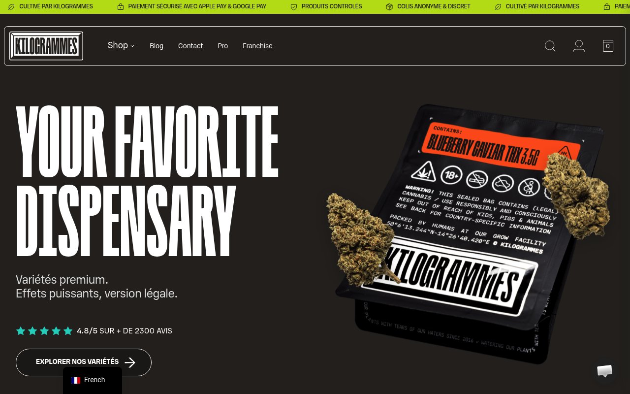 Apercu du site Kilogrammes