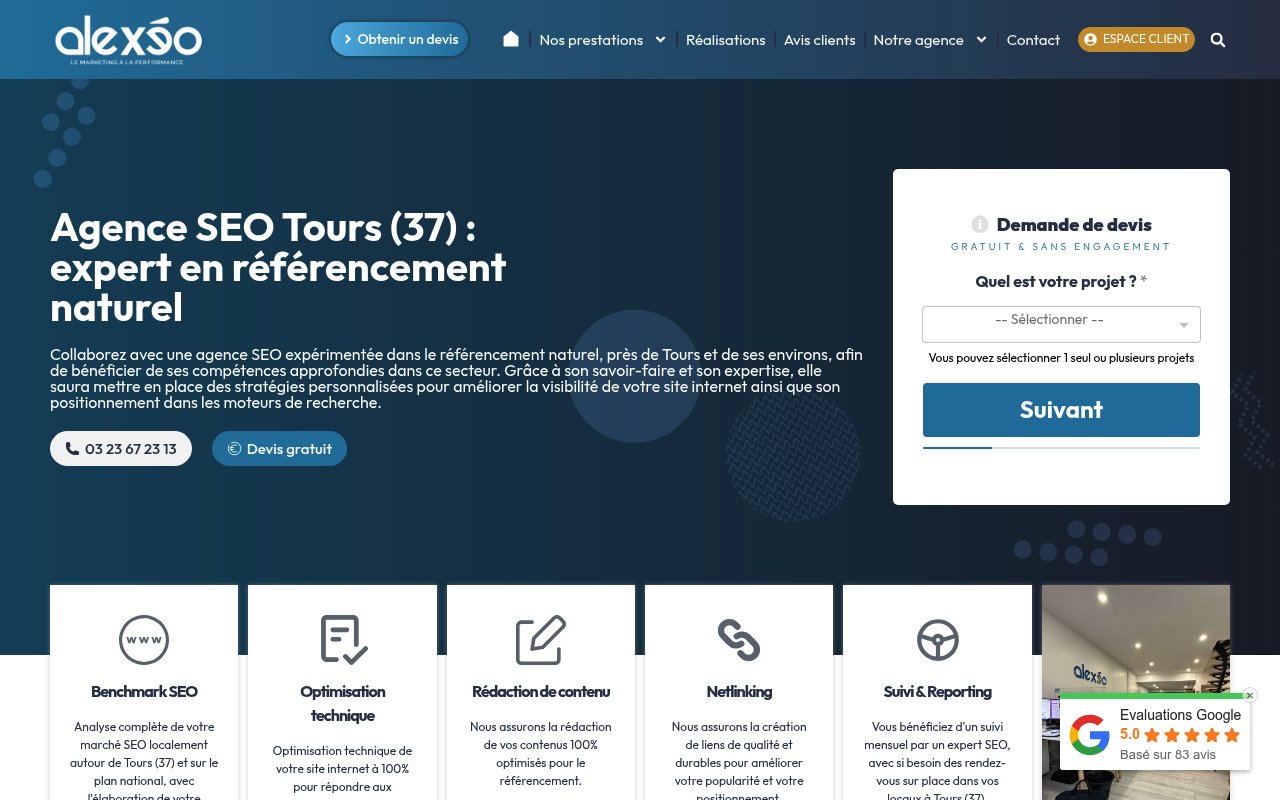 Apercu du site Alexeo