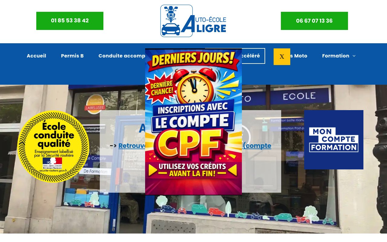 Apercu du site École de Conduite Aligre (Permis accéléré à Paris)