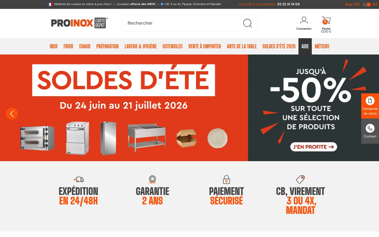 Apercu du site ProInox CHR