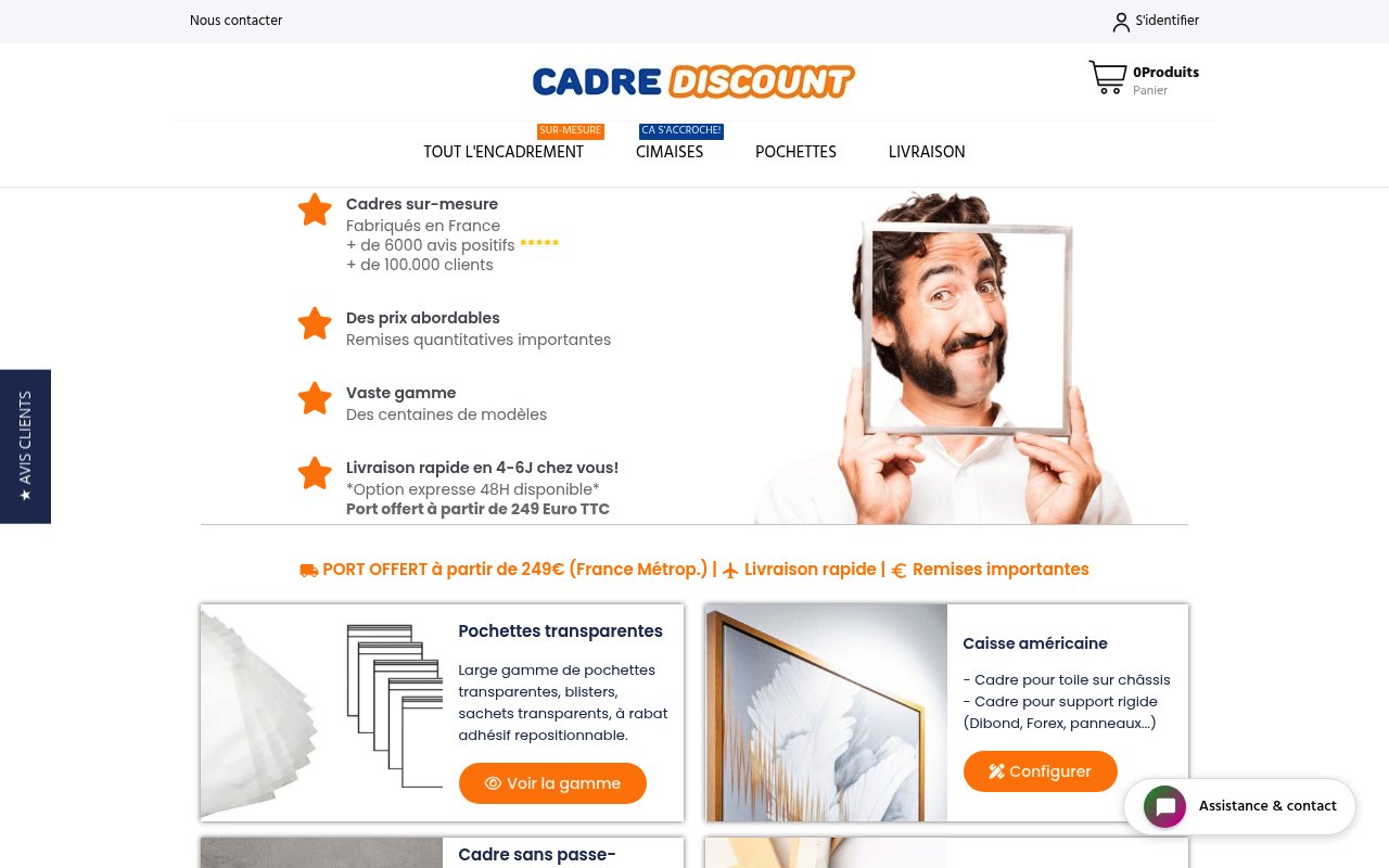 Apercu du site Boutique Cadre Discount