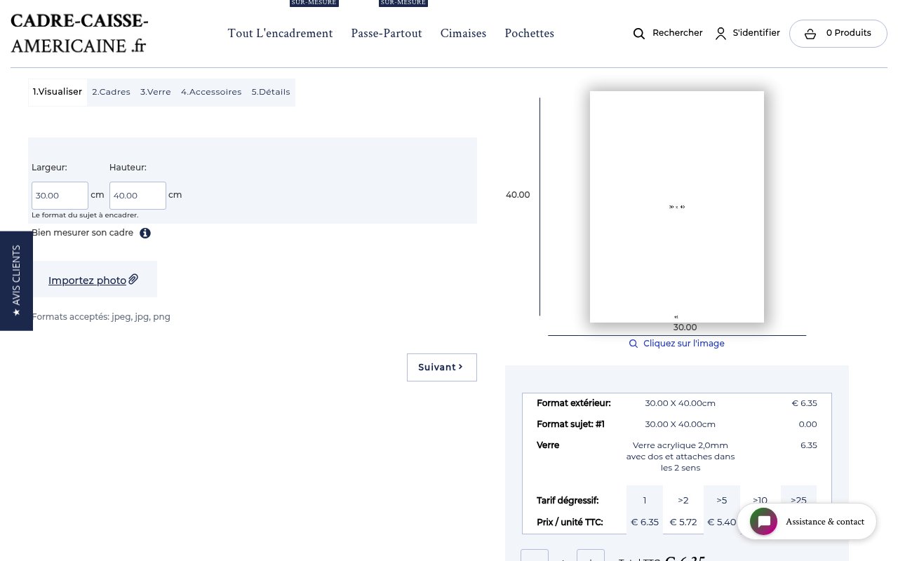 Apercu du site Cadre-Caisse-Americaine.fr