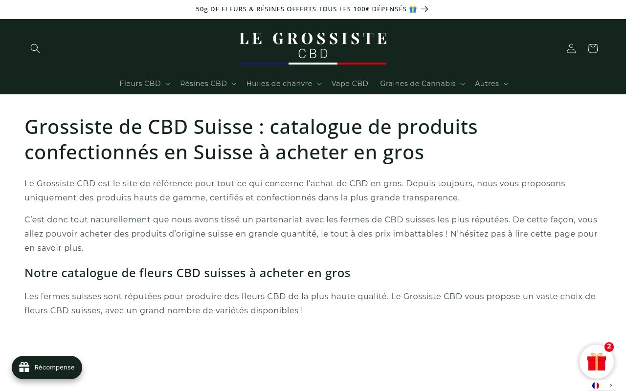 Apercu du site Le Grossiste CBD