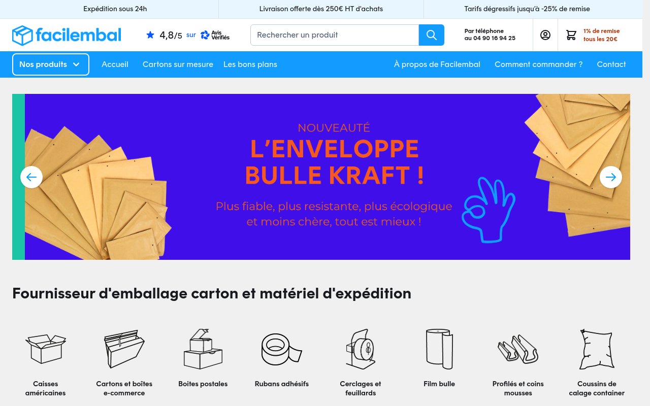 Apercu du site Facilembal